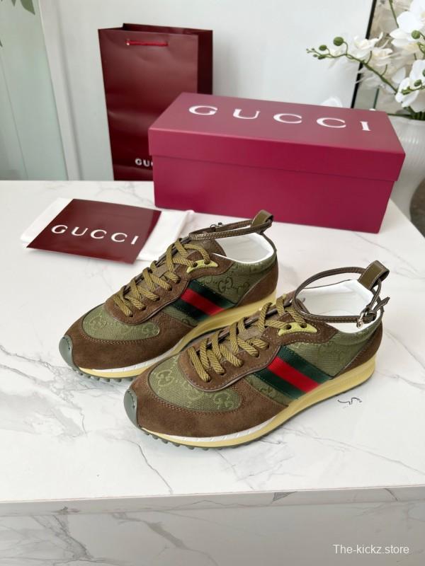 Gucci Women's Casual Shoes with GG Supreme Print and Metal Horsebit Detail - AS00330
