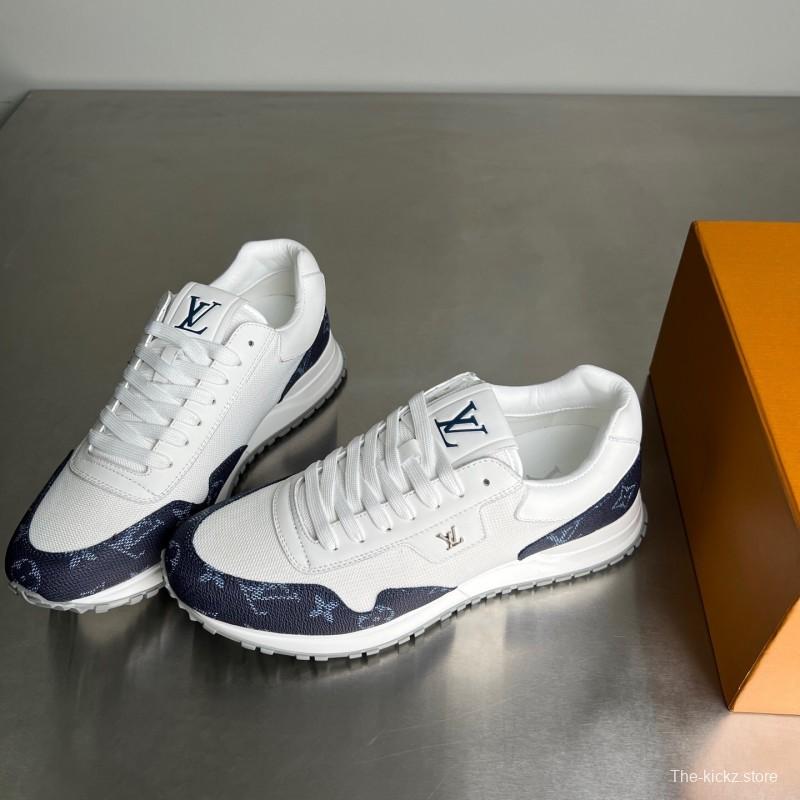 Lv Run Away Leather Round Toe Lace-Up Low Top Casual Shoes Men's - YC