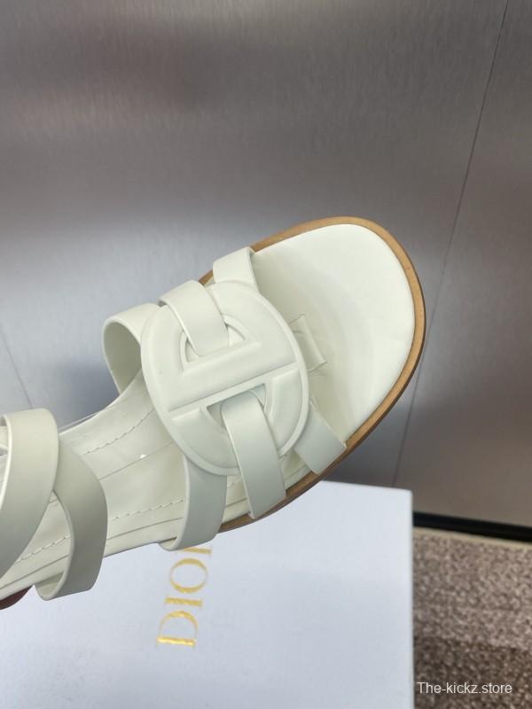 Dior D-Club Jelly Color Hollow Layered Cross Strap Mid Heel Women Shoes - KFY00290