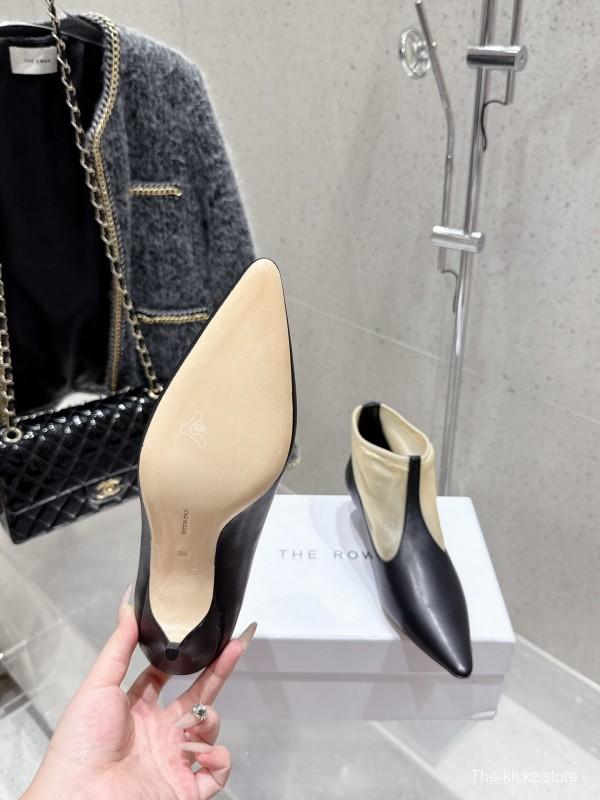 THEROW 2025SS French Retro Simple Style Mesh Kitten Heel Sandals - KFY00320