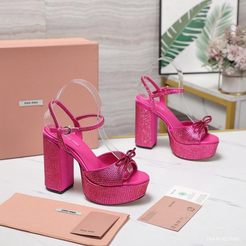 MIUMIU Bling Crystal Sandals with Swarovski Elements - KFY00340