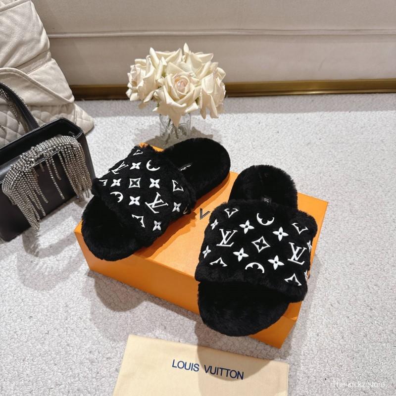 Lv 2025/ss Wool Lazy Slippers - LY00240